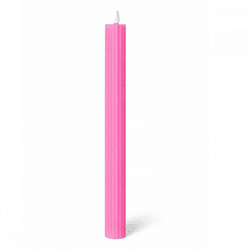 (R) Tischkerze Gerippt neon pink 2,2 x 24 cm