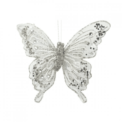 Butterfly on clip champagne colored 11 cm