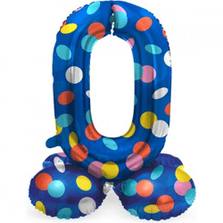 Folat folieballon staand 0 Dots 41 cm