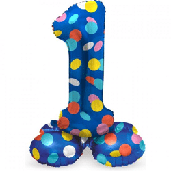 Folat folieballon staand 1 Dots 41 cm