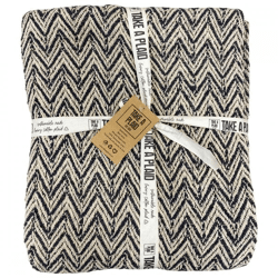 Take a Plaid 21 recycelte Baumwolle schwarz 125 x 150 cm