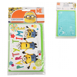 Despicable Me Minions Einladungskarten und Umschläge 8 Stück.