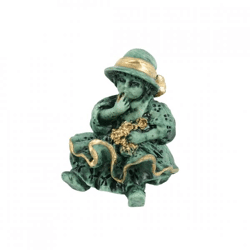 Statue girl in dress gold bow 6.5 cm