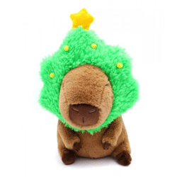 Capybara mit Weihnachtsbaum - Plüschfigur - 32 cm