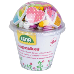 Wooden bead cupcakes, pink