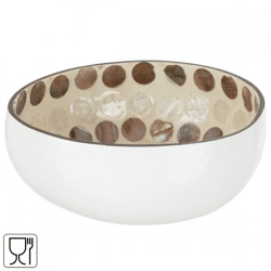 J-line schaal Koko wit ingelegd rond 13 cm