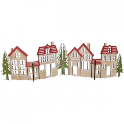 Christmas houses fold out wood 60 cm