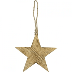Pendant Star mango wood 19 cm