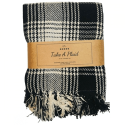 Take a Plaid polyback picnic plaid black/white 160 x 160 cm