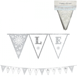 Flag line Let it Snow textile 3 m