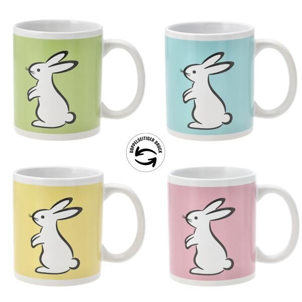 Mug bunny silhouette, 4/s, 300ml, 9,5cmH