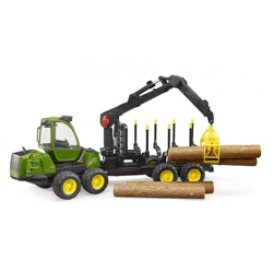Bruder 02133 - John Deere 1210E Rückezug mit Holzgreifer, 1:16