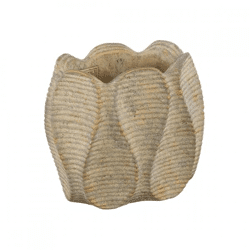 PTMD Blumentopf Wachs oval braun 20 cm