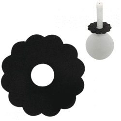Stjernsund Kerzenring Loua Blume schwarz matt 9,3 cm