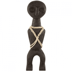 J-Line figuur Primitief mangohout zwart 47 cm