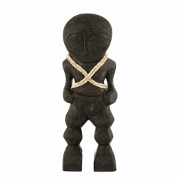 J-Line figuur Primitief mangohout zwart 41 cm