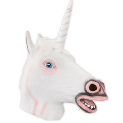Vollmaske Einhorn weiß - Adult