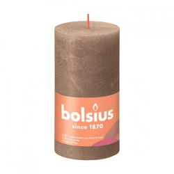 Bolsius stump candle rustic brown 6,8 x 13 cm