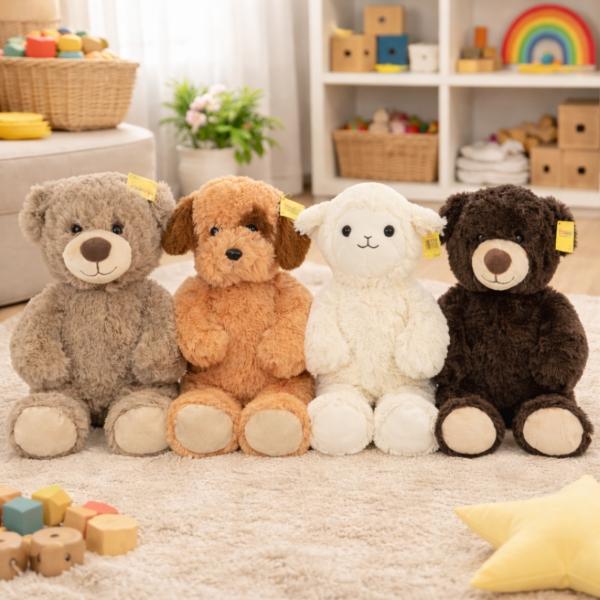 Sunkid Stofftier Plüsch 45 cm 4 Stück sortiert