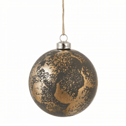 Weihnachtskugel Glas taupe/bronze 8 cm