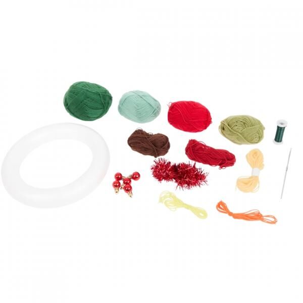 Kerstkrans haakpakket DIY 30 cm