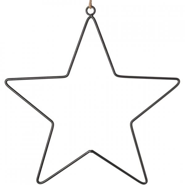 Anhänger Sterne Weihnachten schwarz 30 cm 4er Set
