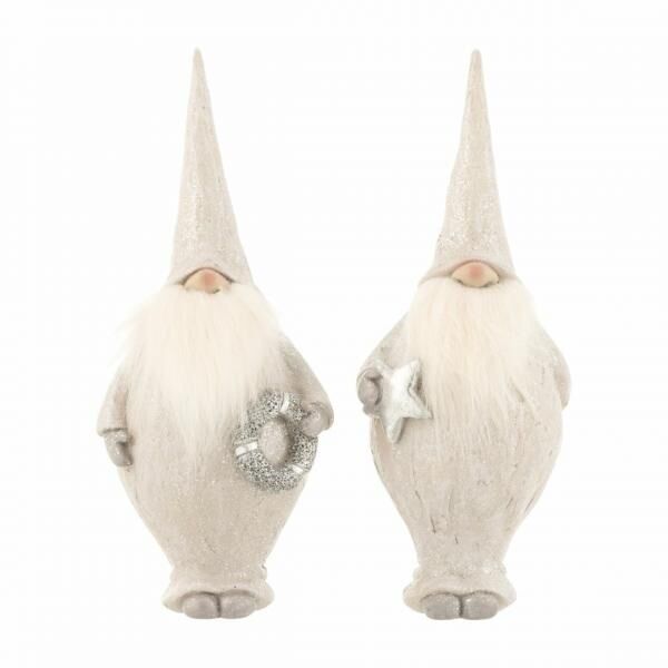 J-Line statue Santa gnome 25 cm 2 assorted