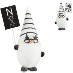 J-Line Statue Weihnachtsmann schwarz/weiß 20 cm 2 Stück sortiert