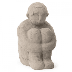 J-Line statue figure sitting cement gray 25 cm