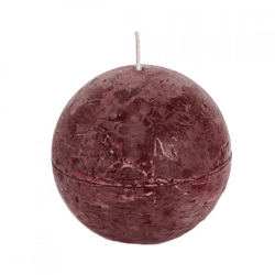 (R) Spaas Globus Kerze weinrot 8 cm