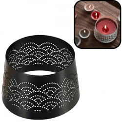 (R) Spaas kapje voor kaarsen Lace zwart 8,5 cm