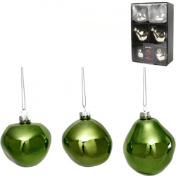 Xmas by Moos kerstballen groen 8 cm 6 stuks