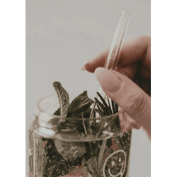 Lacari Glasstrohhalme 6er Set kristallklar transparent Strohhalm Trinkhalme