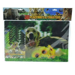 3D Tiere Tischset und Untersetzer sortiert 12er Set