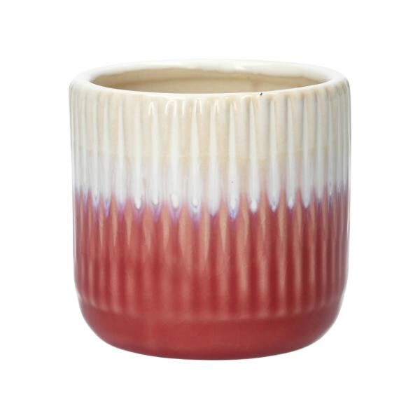 Flower pot Dave pink/white 8 cm