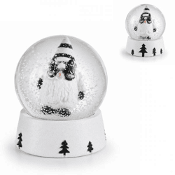 J-Line Schneekugel Santa schwarz/weiß 8,5 cm 2 Stück sortiert
