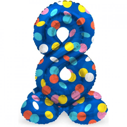 Folat foil balloon standing 8 Dots 41 cm