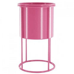 Housevitamin flower pot on stand metal pink 19 cm