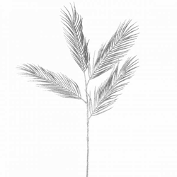 Countryfield Kunstblatt Palma Silber Glitter 111 cm