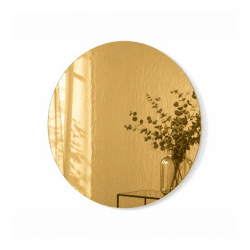 Housevitamin wandspiegel rond goudkleurig 30 cm