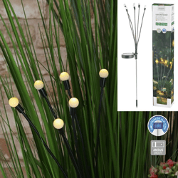 LED solar garden plug, Firefly, white, approx. 67cmH