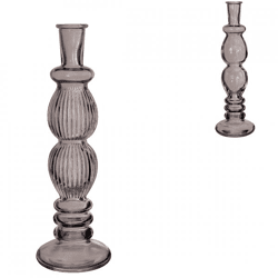 Kerzenleuchter Florenz Glas grau 28 cm 2 sortiert