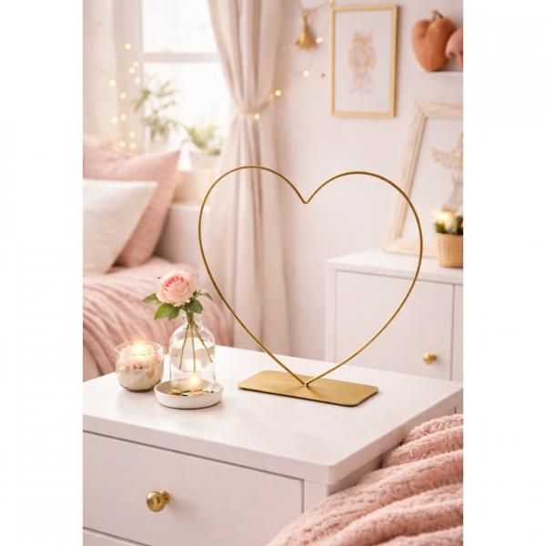 Dekoration Herz Rahmen gold 24 cm