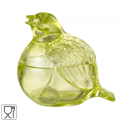 J-Line pot met deksel Duif glas groen 14 cm