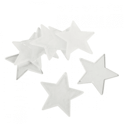 Decoratie Ster acryl wit/transparant 7 cm set van 8