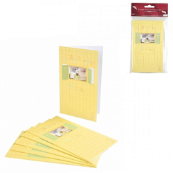 Menu kaarten baby geel 17 cm set van 6