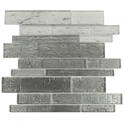 PTMD Exclusive mozaiek tegel glas zilverkleurig 30 x 34,5 cm set van 11