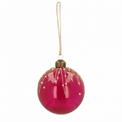 Christmas ball Sparkle Berry glass pink 8 cm