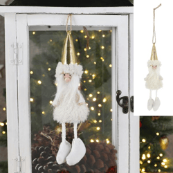 Hanging Santa Claus, white-gold, approx. 20cmL