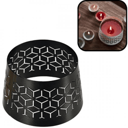 (R) Ersatzkappe für Kerzen Geometrisch schwarz 8,5 cm.